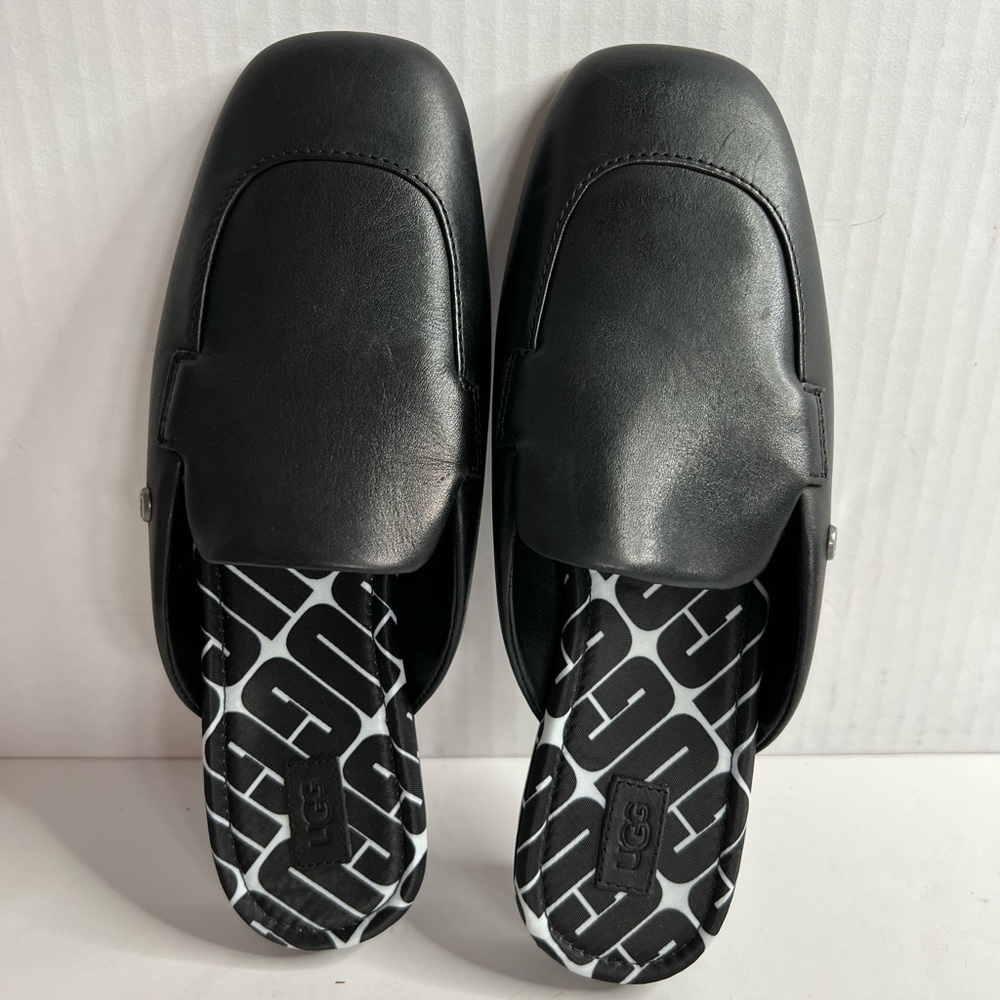 UGG Janaya Mule Black Leather Slip-On Shoes Women's Size 6 MSRP $120 - 1125052
